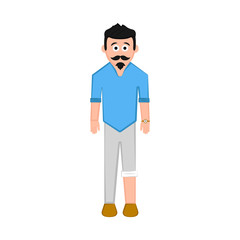 Isolated hipster cartoon character. Vector illustration design