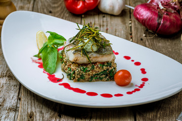 Cod fillet with quinoa