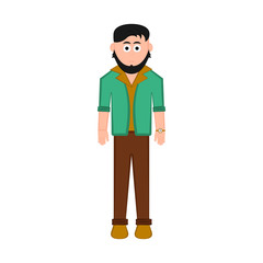 Isolated hipster cartoon character. Vector illustration design