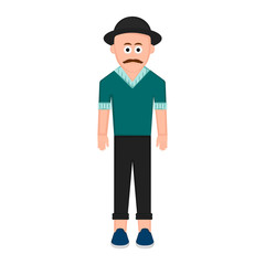 Isolated hipster cartoon character. Vector illustration design