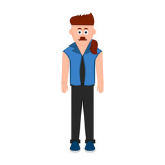 Isolated hipster cartoon character. Vector illustration design