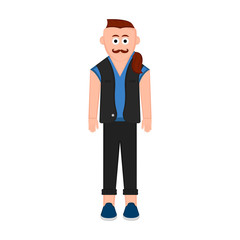 Isolated hipster cartoon character. Vector illustration design