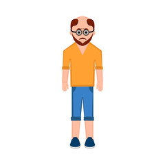 Isolated hipster cartoon character. Vector illustration design