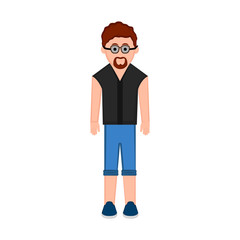 Isolated hipster cartoon character. Vector illustration design