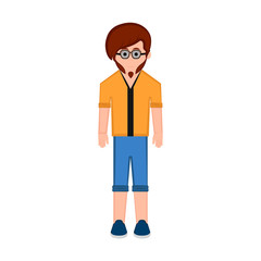 Isolated hipster cartoon character. Vector illustration design