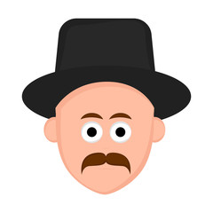 Isolated hipster avatar with a hat. Vector illustration design