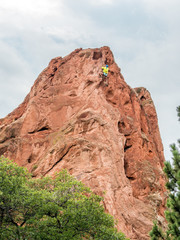 A girl doing rock climbing