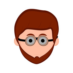 Isolated hipster avatar with glasses. Vector illustration design