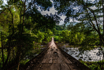 old bridge over river in Guatemala