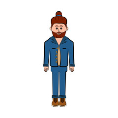 Isolated hipster cartoon character. Vector illustration design