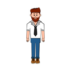 Isolated hipster cartoon character. Vector illustration design