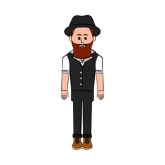 Isolated hipster cartoon character. Vector illustration design