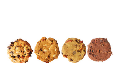 Collection of cookies homemade with copy space.