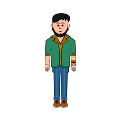 Isolated hipster cartoon character. Vector illustration design