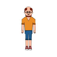 Isolated hipster cartoon character. Vector illustration design
