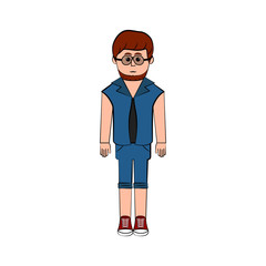 Isolated hipster cartoon character. Vector illustration design