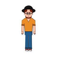 Isolated hipster cartoon character. Vector illustration design