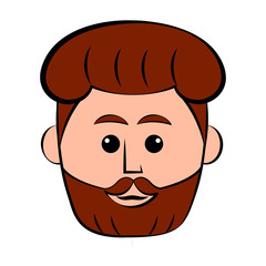 Isolated hipster avatar image. Vector illustration design