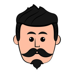 Isolated hipster avatar image. Vector illustration design