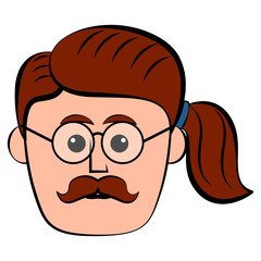 Isolated hipster avatar image. Vector illustration design