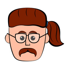 Isolated hipster avatar image. Vector illustration design