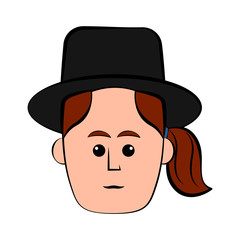 Isolated hipster avatar image. Vector illustration design