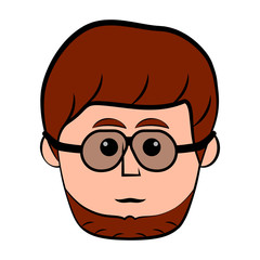 Isolated hipster avatar with glasses. Vector illustration design