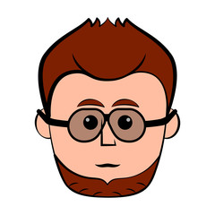 Isolated hipster avatar with glasses. Vector illustration design