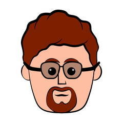 Isolated hipster avatar with glasses. Vector illustration design