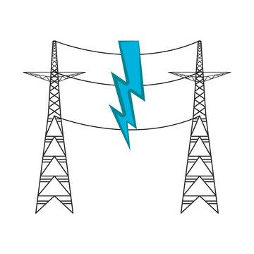 Pair of electrical towers. Vector illustration design