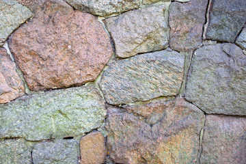wall of large rough stones, backround, texture