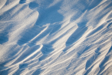 Snow drifts in winter