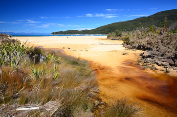 Fototapeta na wymiar Onetahuti Estuary in Abel Tasman National Park