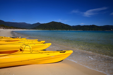 Sea kayaks in Abel Tasman National Park
