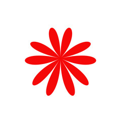 Red Flower icon logo design