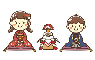 お正月　子供　着物
