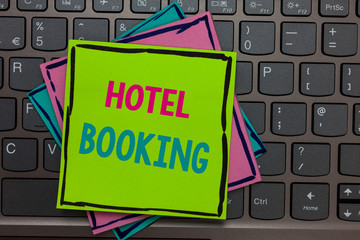 Handwriting text writing Hotel Booking. Concept meaning Online Reservations Presidential Suite De...