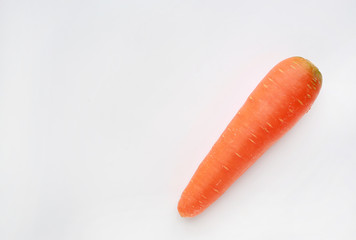 Carrot over white background with copy space.