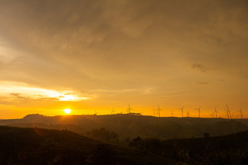 Windmills at Khao Kho Sunset