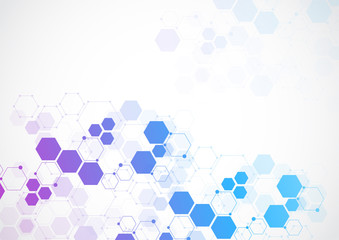 Molecular structure abstract tech background. Medical design. Vector illustration