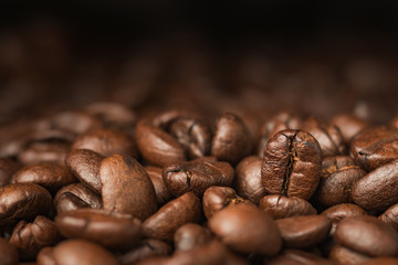 Close up pile of Coffee beans