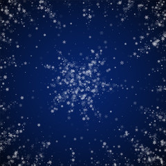 Beautiful snowfall Christmas background. Subtle fl