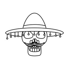 mask of the santa death with hat