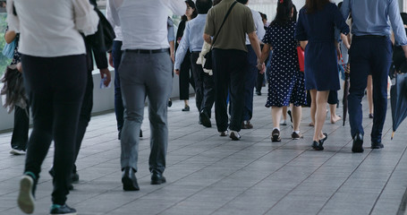 People walk in the street