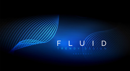 Digital flowing wave particles abstract background