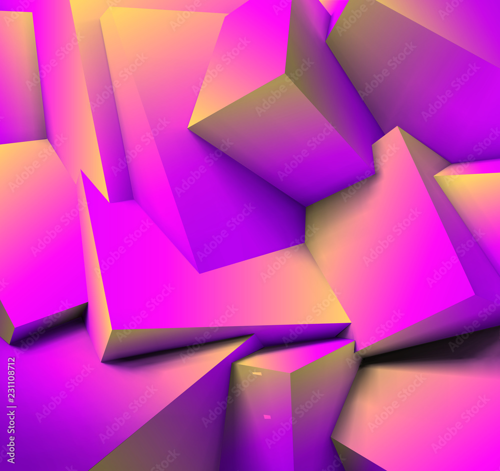 Poster abstract geometric background with overlapping cubes