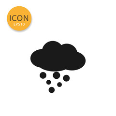 Cloud with snow icon isolated flat style.