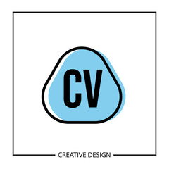 Initial Letter CV Logo Template Design Vector Illustration