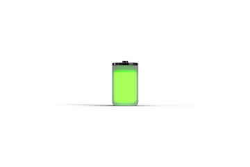 3d smartphone battery illustration of full battery