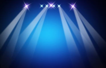 The concert on stage background with flood lights 